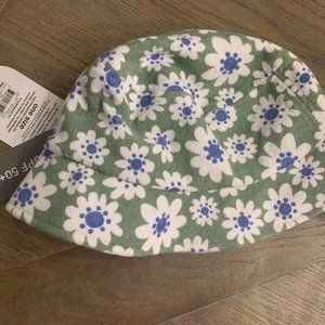 Wonder Nation Milieu Green Daisy Print Bucket Hat Kids UPF 50+ New